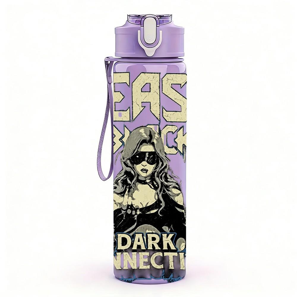 1PC Dark Gothic Lady Portrait 750ml sports water bottle leakproof straw lid outdoor office home