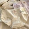 Fresh and Minimalist Flower Letter Jacquard Panties Mid Waist Student Triangle Women’s Panties