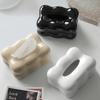 Ins Cream Style Ceramic Tissue Box Living Room Bedroom Desktop Storage Home Decoration Ornaments Home Dining Table Paper