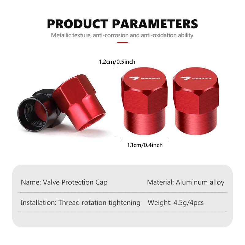 For Toyota Car Logo Wheel Tire Valve Caps Tyre Rim Stem Cover Decorative Accessories MTV2 Harrier RAV4 CHR Corolla Camry Highlander