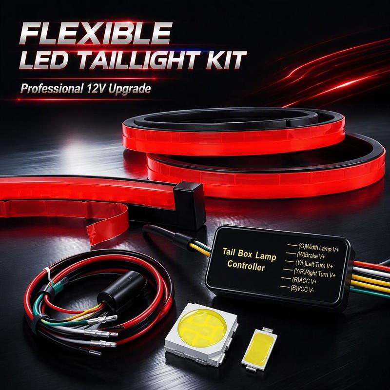 90cm 100cm Universal Car High Mount Brake Light Strip Red LED Warning Signal Light Auto Safety Styling Accessories