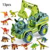 Colorful Dinosaur Trucks Triceratops Tyrannosaurus Figure For Kids' Playtime Fun