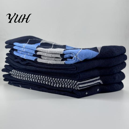 Breathable Footwear for Men Men's Dress Socks, Comfortable Crew Sock, Solid, Striped, Argyle, Dotted Cotton Socks Long Large Size Business Formal Wear