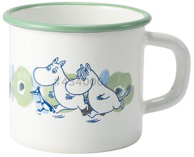 Эмалированная кружка Fuji Moomin Flower Garden, 7 см, оливковая, MTH-7MG.2