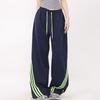 Женские летние модные широкие спортивные брюки с полосками по бокам