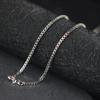 S925 Sterling Silver Necklace 2 .0mm Hollow Double Box Chain Classic Fashion Clavicle Chain Hip Hop Ins Neutral Boutique Jewelry