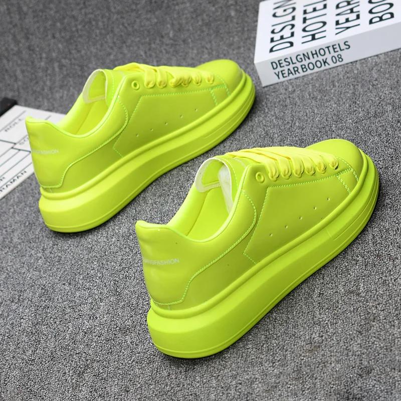 Брендовые модные мужские туфли, черные, глянцевые, на толстой подошве, белые, мужские кроссовки, универсальные, для пар, спортивные и повседневные, теннисные туфли для мужчин