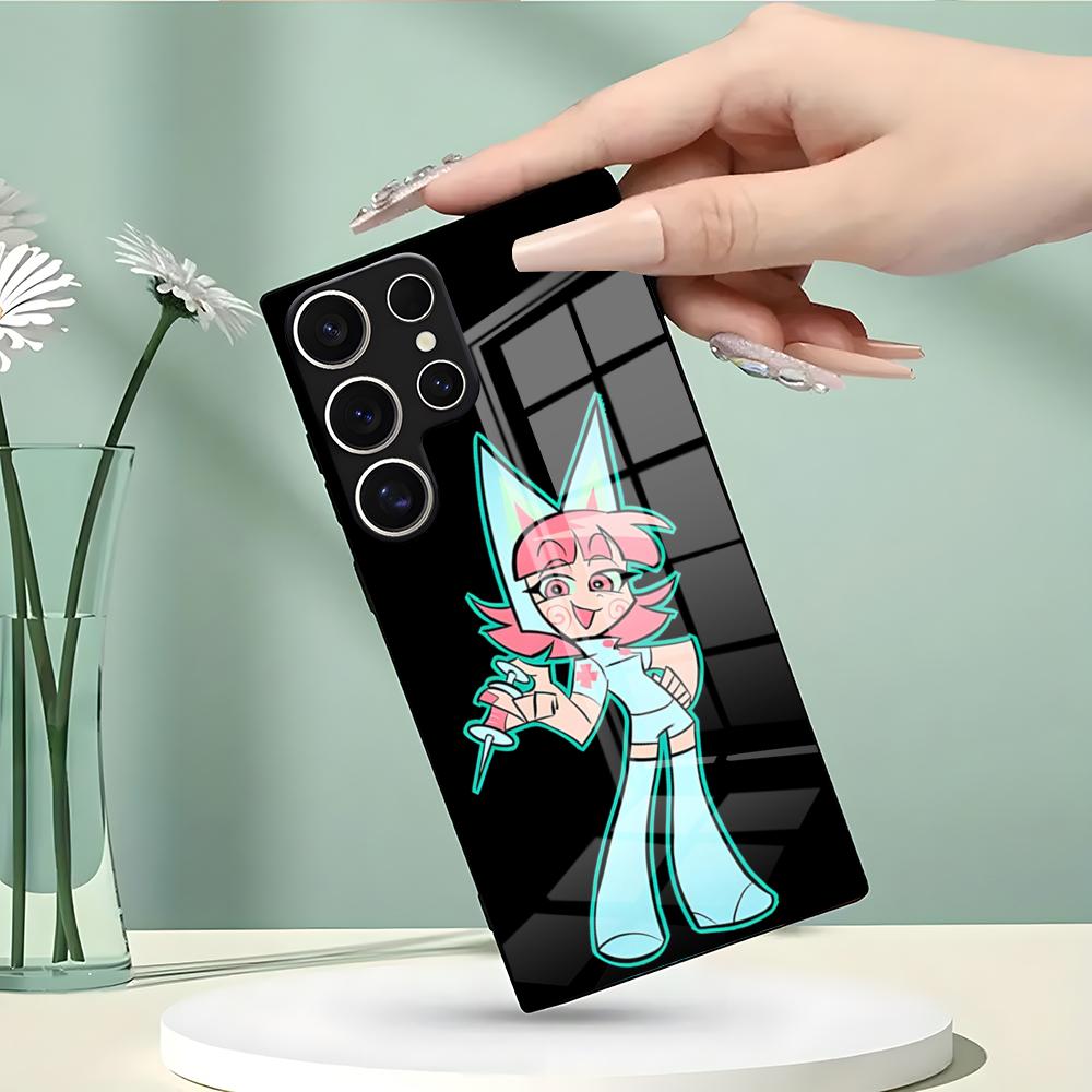 Анимация P-Psychocuties Чехол для телефона для Samsung S26 S25 Edge Ultra 23 22 21 20 Ultra Plus S24 Fe Стеклянная крышка