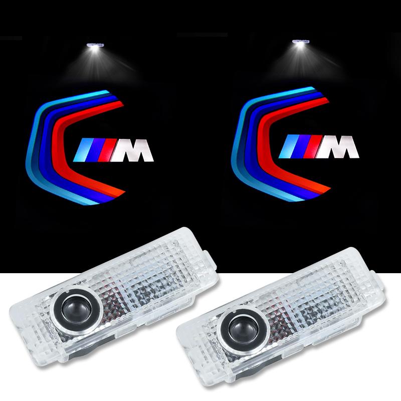 Car Sticker LED Logo Laser Welcome Lights 2PCS Car Door Projector Lamp Auto Styling Courtesy Shadow Puddle Lights Fit For BMW E8 BV4