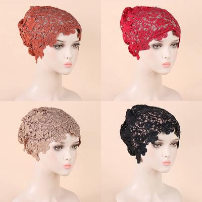 Высококачественная кружевная вышивка, тюрбан, головной убор, цветочный исламский головной убор, платок, летний праздничный хиджаб, кепка, женский головной убор