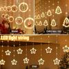 Christmas Ring Curtain Light Leather Thread Creative Pendant LED Light String Holiday Bedroom Atmosphere Christmas Curtain Light