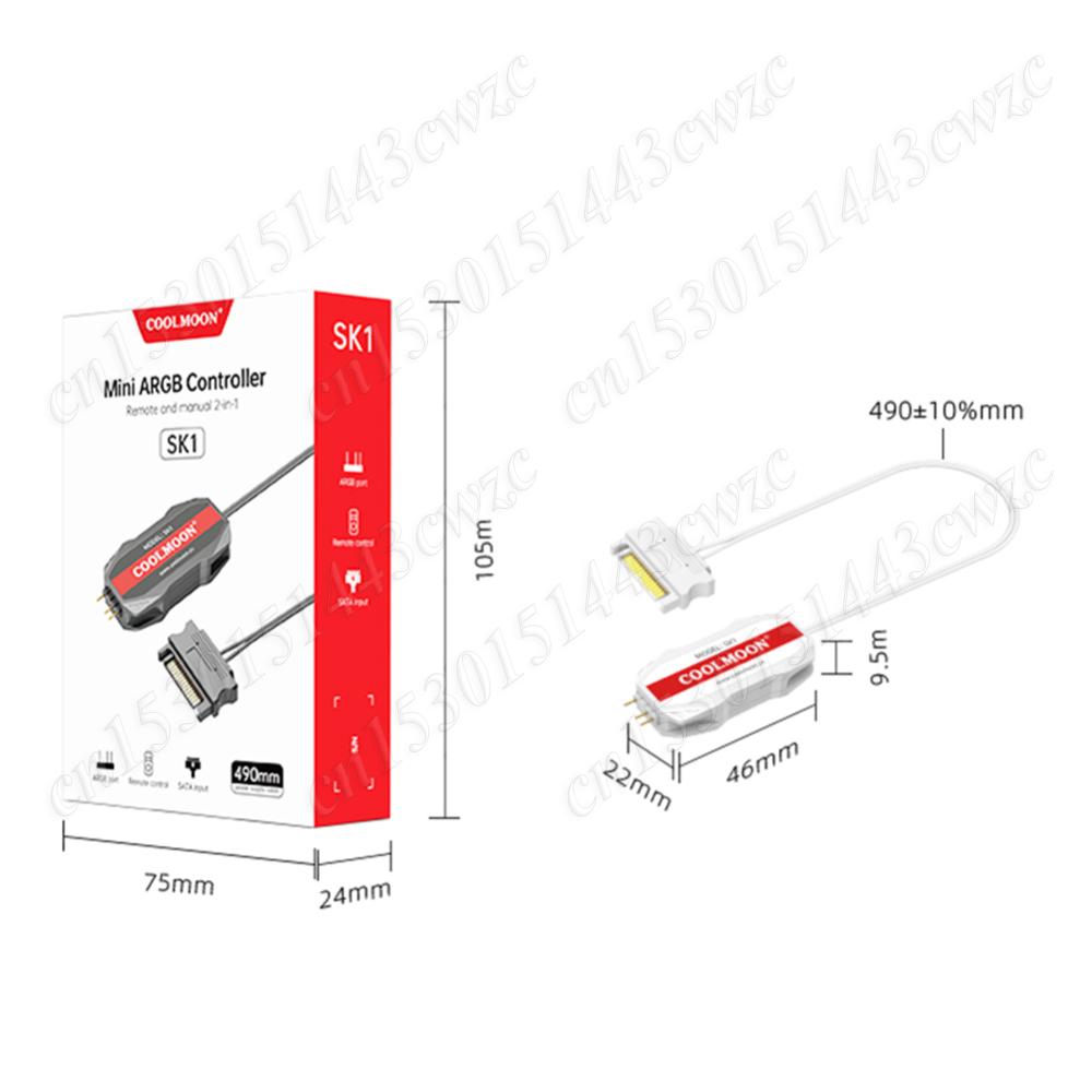 Кабель-контроллер ARGB 5V 3pin к SATA RGB-пульт дистанционного управления 1 на 4 Синхронизация Кабель-удлинитель для материнской платы для ПК Охлаждающий вентилятор Световая лента