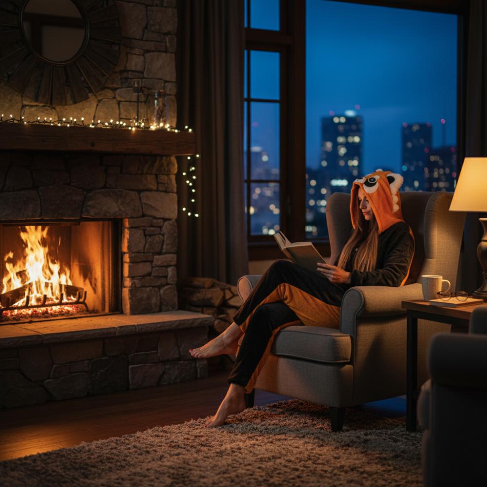 Warm women's pajamas raccoon gift kigurumi onesie comfortable outfit XL Onesie raccoon costume - M