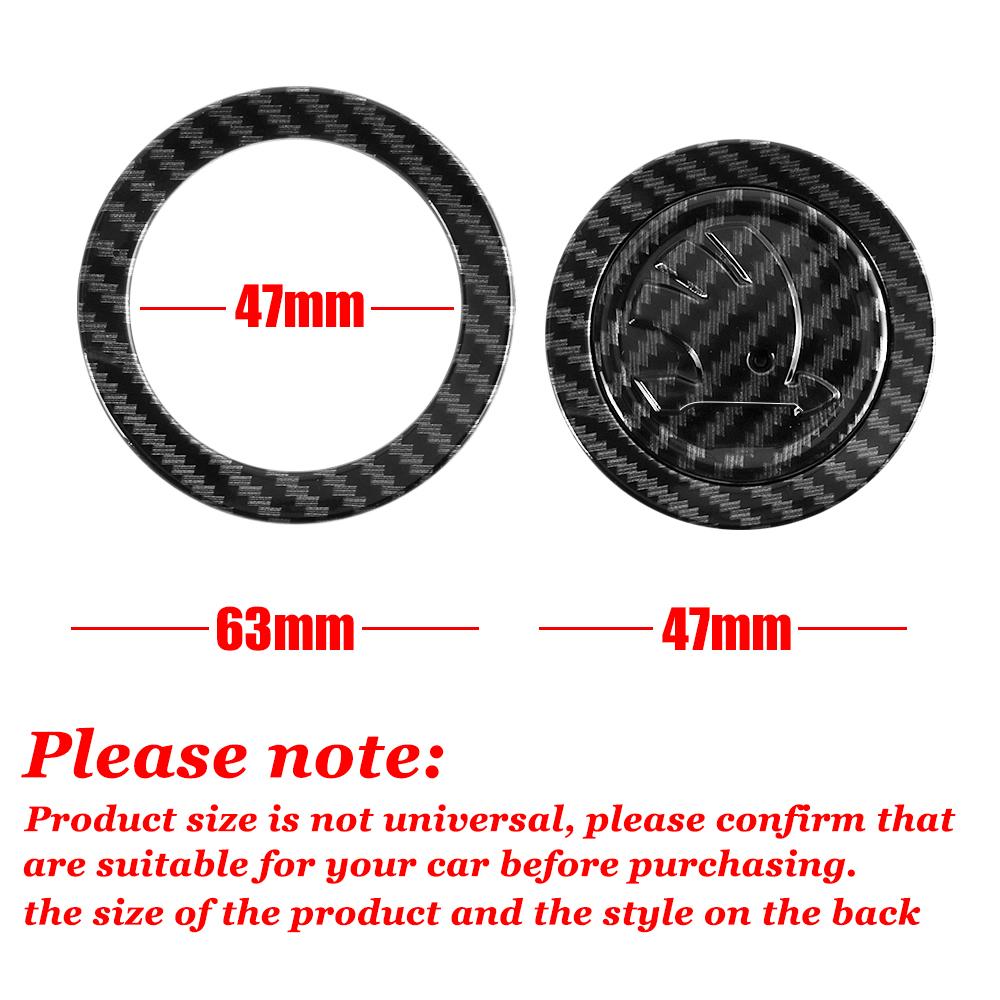 WOHE7 Car Logo Steering Wheel Sticker Badge Refit Accessories For Skoda Kodiaq Octavia Enyaq Kamiq Scala Rapid Superb Karoq Vision RS