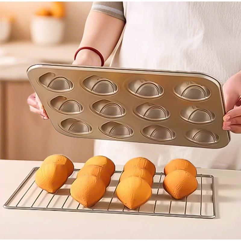 Shell Shaped Household Muffin&Rice Cake Mold Dessert Baking Tray Carbon Steel Material Sturdy Durable Non Stick Party Cake Make