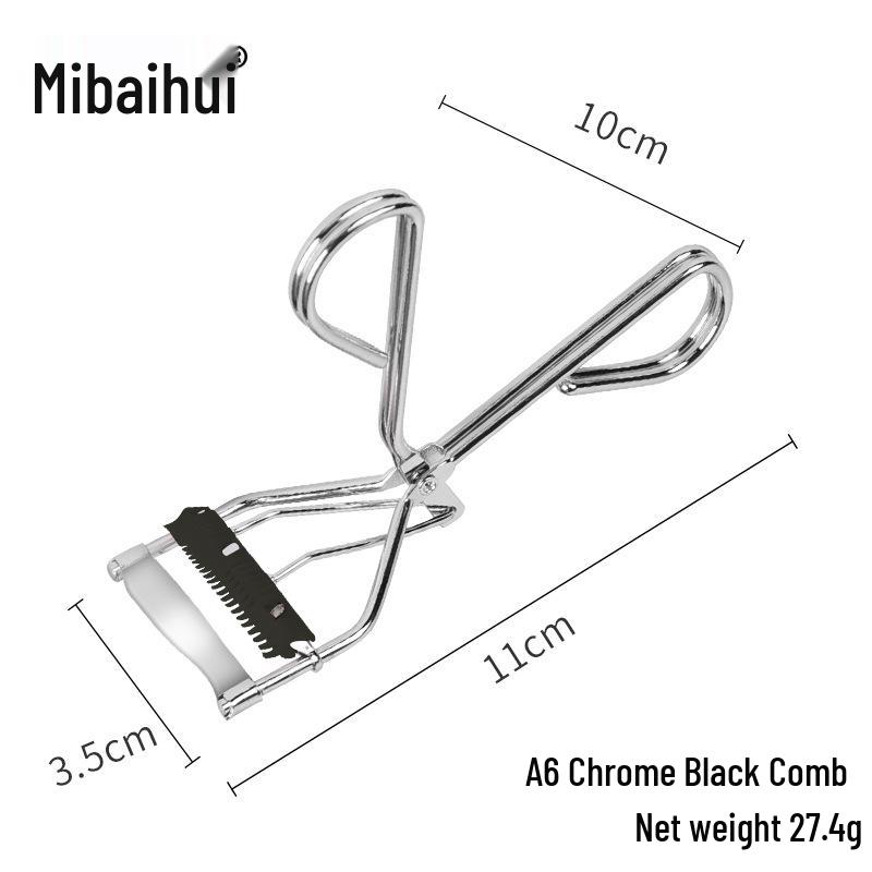 Heart-Shaped Wide-Angle Eyelash Curler with Comb - Makeup Tool for Curling False Lashes