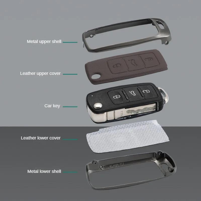 Модный чехол для ключей из сплава для VW Volkswagen Polo Tiguan Passat B5 B6 B7 Golf 4 5 6 MK6 Jetta Lavida Skoda Octavia Seat