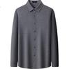 FIRS Wool Brushed Long Sleeve Shirt Men New Thick Casual Business Flannel Cotton Shirt Dark Gray 41