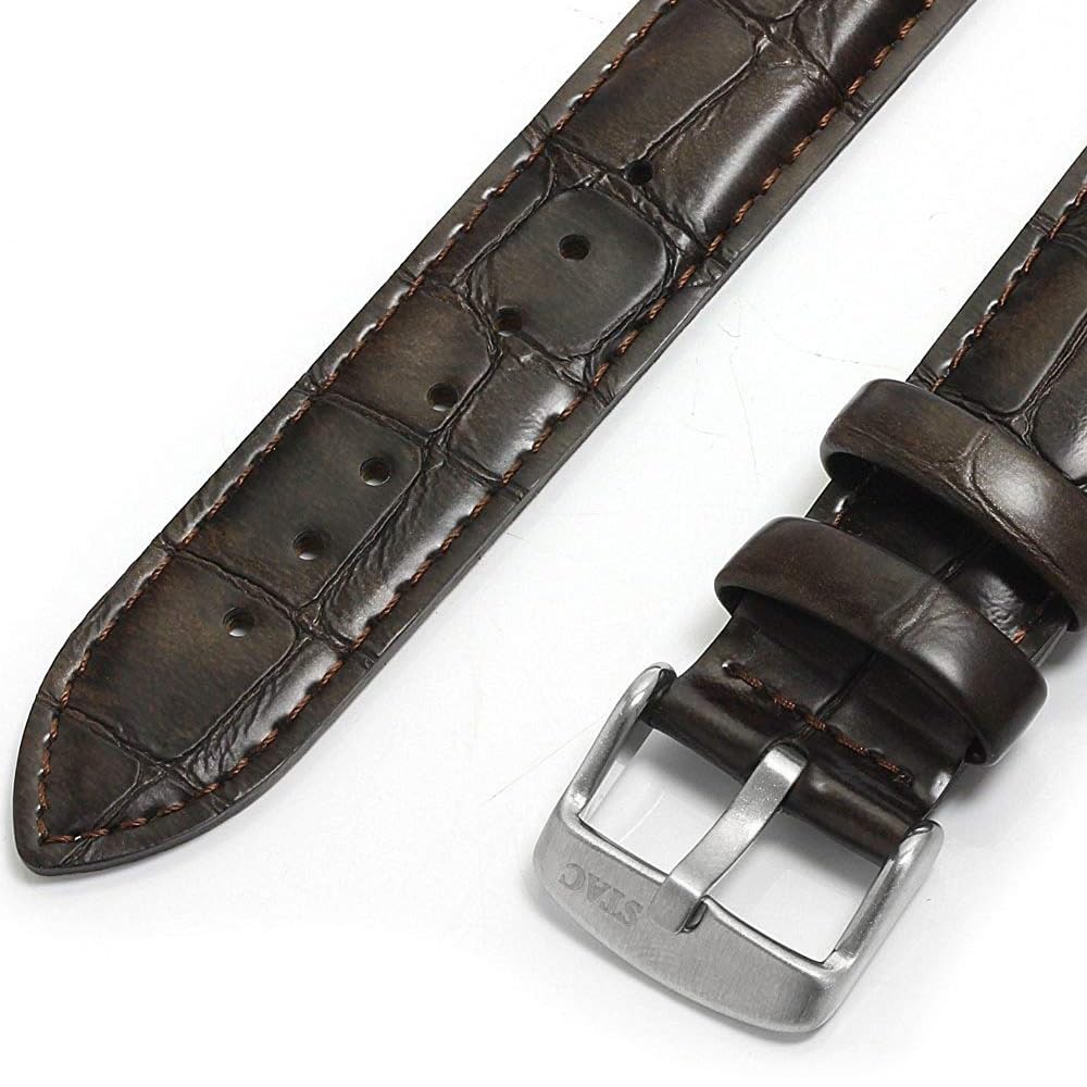 Часы STAC Made in Japan 36 мм Classic Retro Unisex Blue Green Brown Croco Leather [The Stack] Мужские Женские ST-AR002