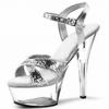 15Cm high-heeled sandals for women, water table glitter crystal shoes, sandals, shoe model