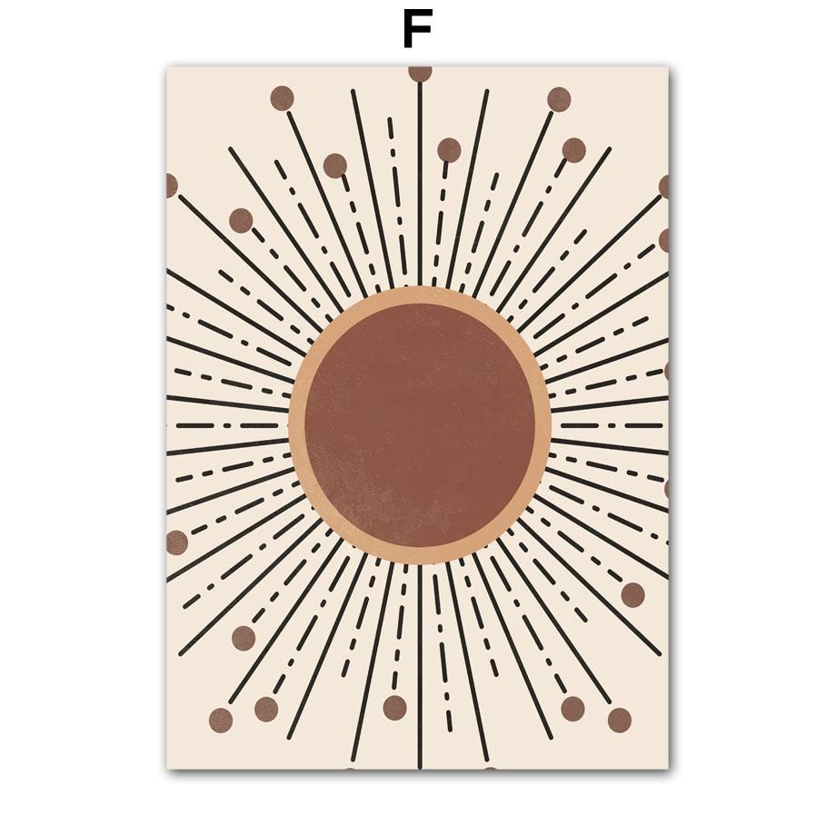 Бохо Солнечный Свет Луна Лист Линии Радуга Геометрия Настенное Искусство Холст Живопись Скандинавские Постеры И Принты Картины Для Декора Гостиной