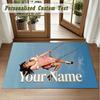 Crystal Velvet Square Rug Custom NameOlivia Rodrigo Pattern Non Slip Home Floor Decor Rug