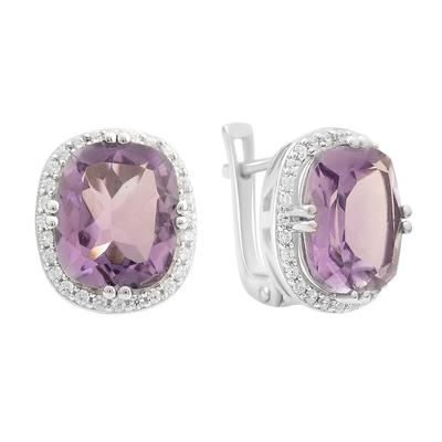 Серебряные серьги с натуральным аметистом 9.015ct (2157731)