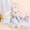 Rabbit Doll Drooping Ear Rabbit Pendant Bowknot Car Key Ring Plush Rabbit Keychain  Small Gifts