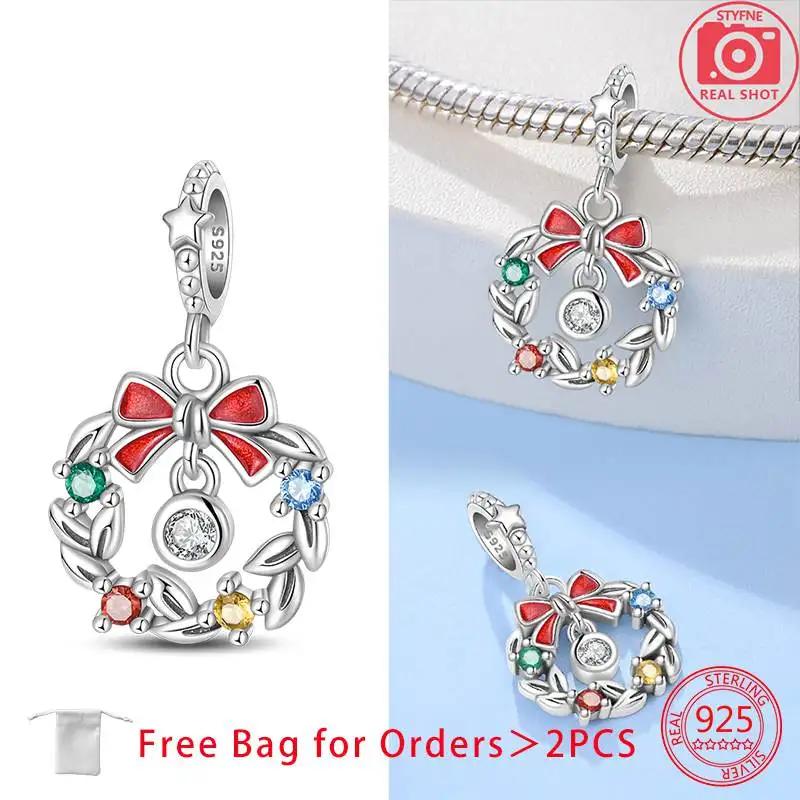 Charm Bead Charms Christmas Collection Christmas Hat Socks Bell Snowman copper Bead Charms Pendant Women Authentic Bracelets Do It Yourself Christmas