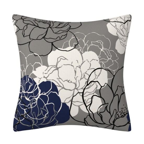 45x45 см современная квадратная подушка Shams с цветочным узором наволочка со скрытой застежкой-молнией диван наволочка для дома