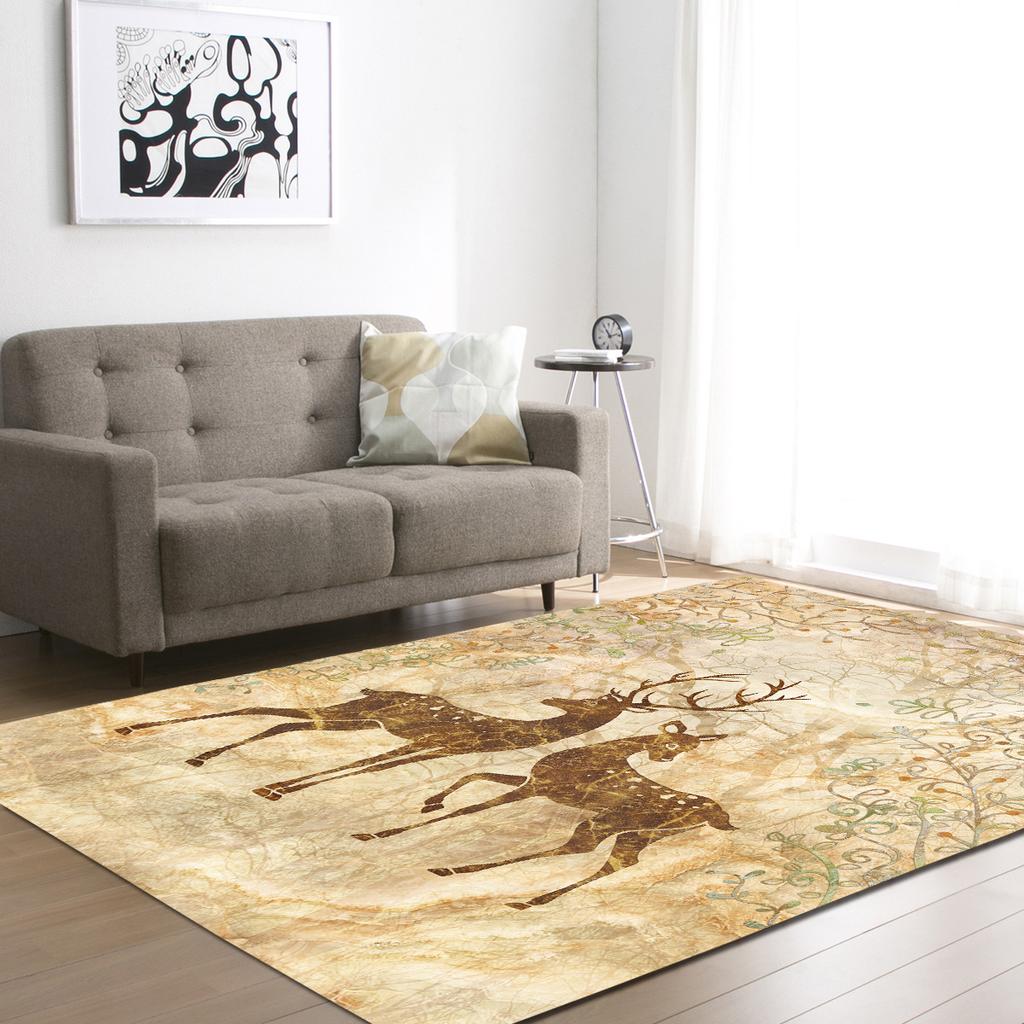 Elk Living Room Carpet Bedroom Dining Room Floor Mat Pattern Size