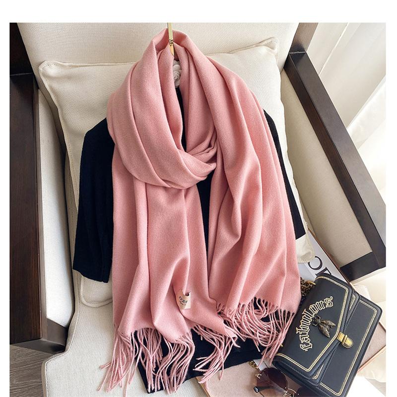 Imitation Cashmere Solid Color Fashion Decorative Warm Scarf Student Middle and Long Shawl Female