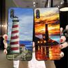 Hand Painted Lighthouse Painting Phone Case For Honor 70 50 20 7S X9 X8 X7 Magic 4 3 Pro Soft Black Phone Cover