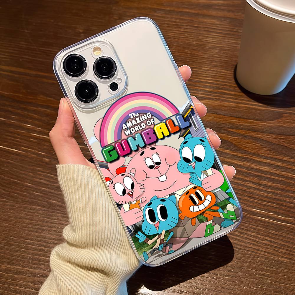 Удивительный мир Гамбола Чехол Для IPhone 17 16 15 14 13 12 Mini 11 Mini Pro Max Прозрачный Силиконовый Чехол