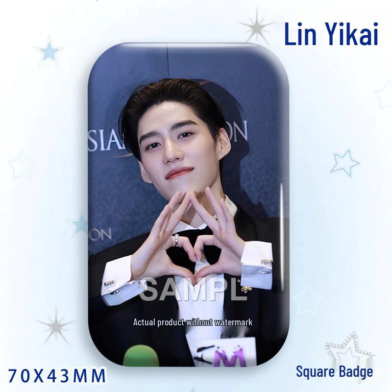 Thai Star PP Lin Yikai Concert Support Badge: Laser-cut Square Brooch Ornament