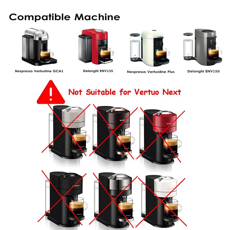 Многоразовая кофейная капсула Recafimil для Nespresso Vertuo, Фильтр для эспрессо, Насыщенная пенка, 150 мл/230 мл, Капсула для машины Delonghi