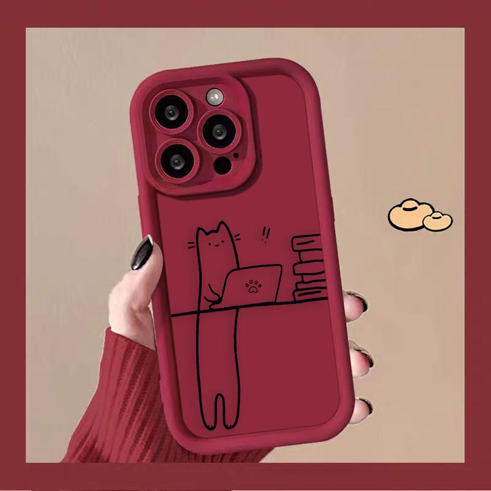 Забавный рисунок котенка Чехол для телефона для Redmi A1 NOTE 13 12 12S 11 11T 10 9 9S 8 PRO PLUS 4G 5G Ударопрочный силиконовый чехол Обложка Funda