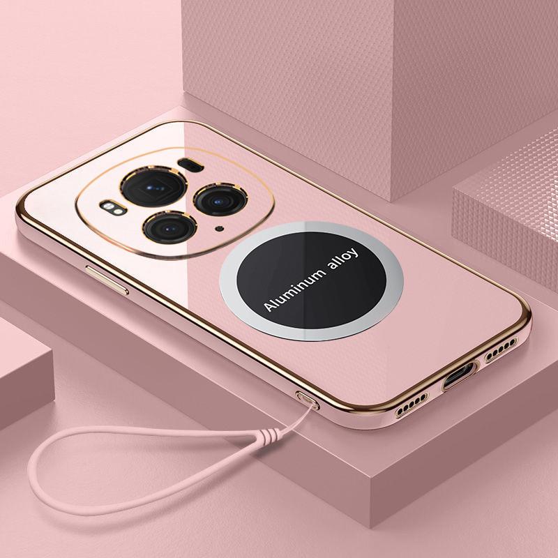 Чехол для Honor magic 6 Чехол для телефона Honor magic 6 Pro Магнитное притяжение Роскошное квадратное покрытие Противоударная силиконовая задняя крышка