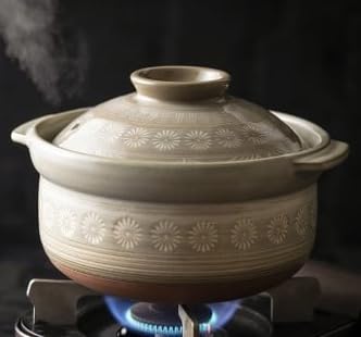 [Оригинальный продукт] Керамическая рисоварка Ginpo Hana Mishima «Защита от проливания», емкость 2 чашки, глиняный горшок, подходит для прямого нагрева, производство Япония, 2116