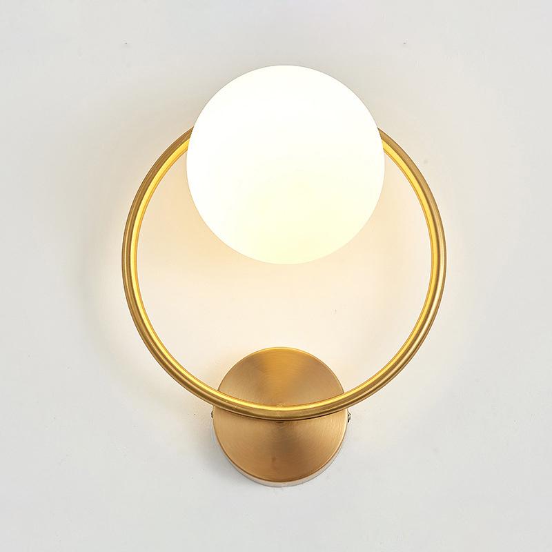 Decorative Modern Wall Lamp with Glass Shade Bedside Bedroom Loft Design Up Down Iron Led Night Lights Gold for Home Mirror E27