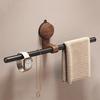 Plastics Walnut Wooden Towel Bar Walnut Wood Suction Mount Towel Bar No Hole Towel Bar  Shower room