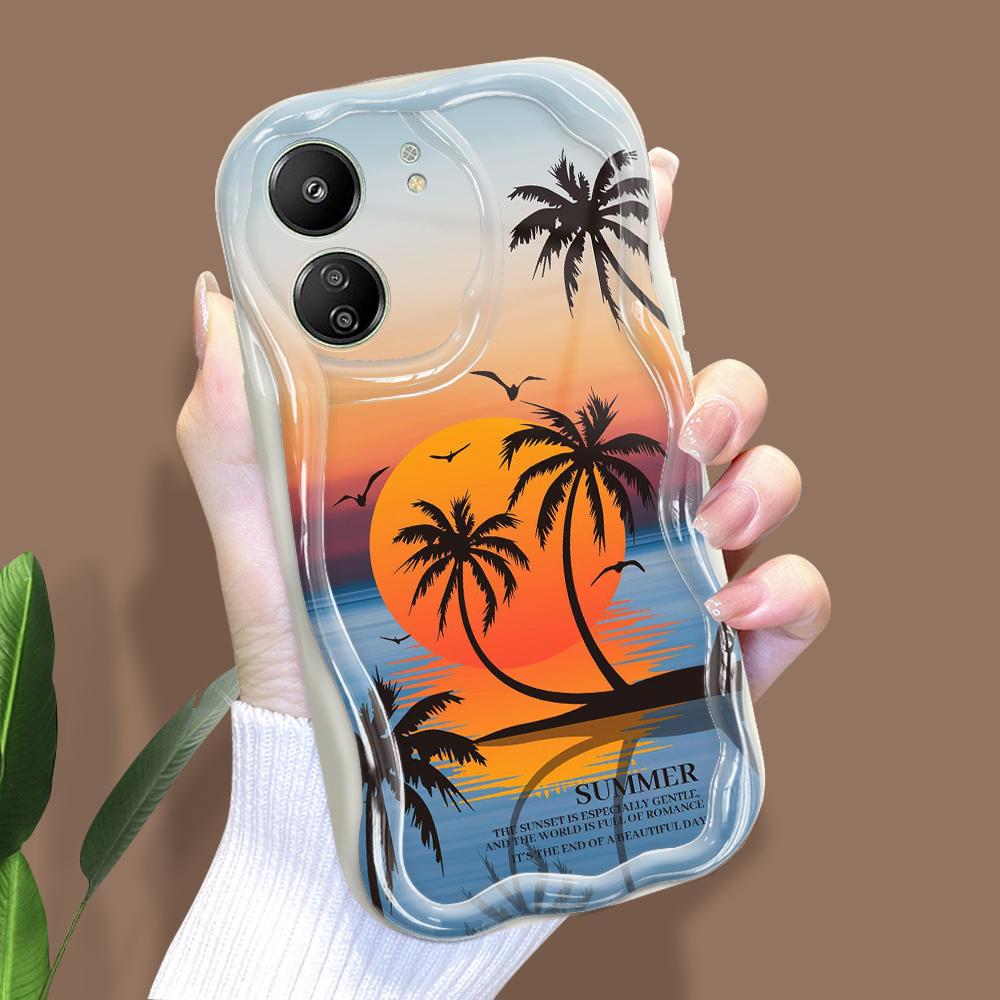 Милый мультяшный узор, кремовая текстура, мягкий силиконовый чехол с волнистыми краями, чехол для телефона Xiaomi Redmi