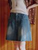 Винтажные короткие джинсовые брюки с заклепками Mwimwieleu Mu2635Dn304M_Indigo
