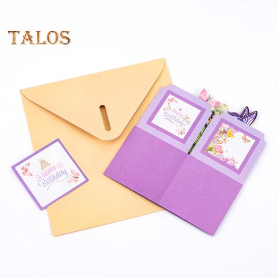 Открытка-раскладушка «Бабочка» Изготовленная вручную объемная бумажная цветочная открытка-раскладушка «Букет цветов» на день рождения, годовщину, День матери