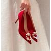 Luxury Women White Red Black High Heel Pointy Pumps 2025 Temperament Single Shoes Designer Bridesmaids Wedding Shoes Dress Shoe