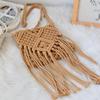 Summer Korean Tassel Crossbody Straw Bag - Retro Single Shoulder Cotton Thread Woven Flap Bag