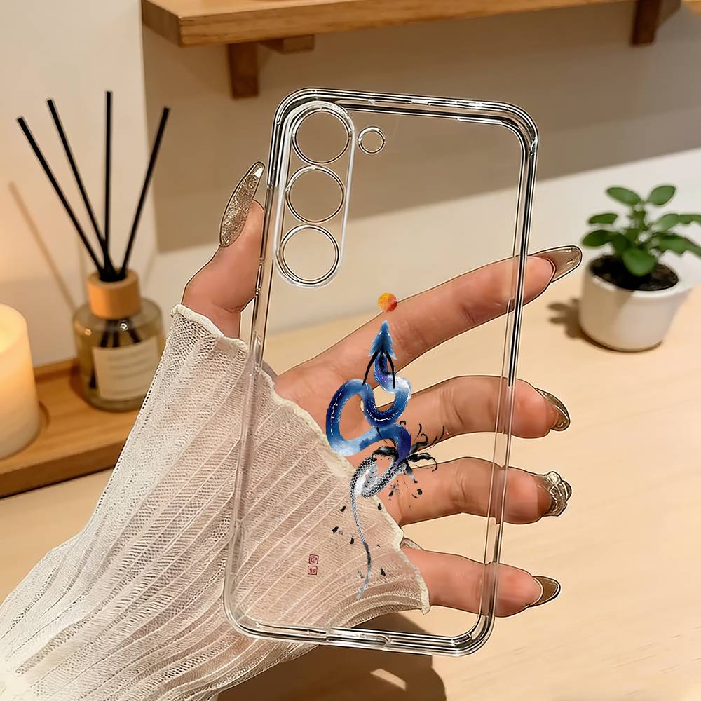 Fashion D-Dragon Animal Pattern Phone Case For Samsung Galaxy A71,A70,A52,A51,A40,A30 Transparent Cover