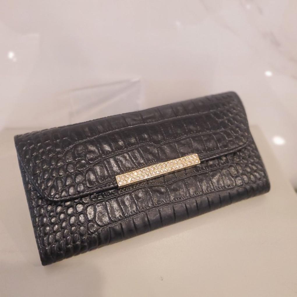 Moncross BKAW9159 Cubic Point Women's Cowhide Long Wallet