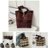 Trendy Plaid Woolen Tote Bag With Large Capacity For Women 2024 New Street Fashion