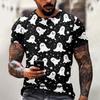 Halloween T Shirt Men's Casual Round Neck Blood Splatter Pattern Tops Horror Bloody Printed Short Sleeve Tops